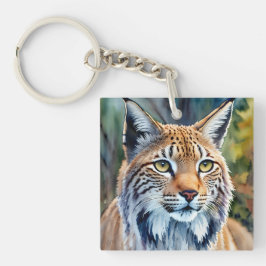 Chaveiro Lynx Portrait Watercolor