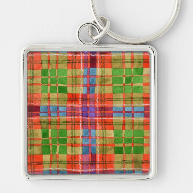 Chaveiro MAC RAE TARTAN Pingente Quadrado Premium (Frente)