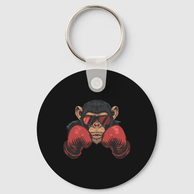 Chaveiro Macaco Boxeador Com Luvas de Boxe Kickboxing Engra (Frente)