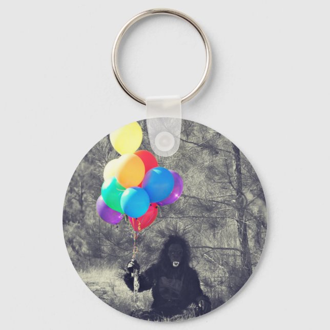 Chaveiro macaco de balões de aniversário (Frente)