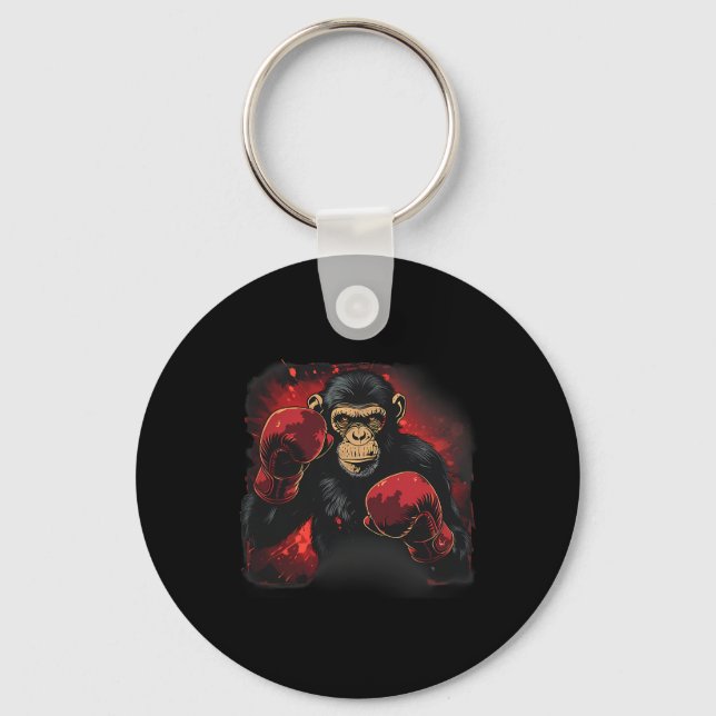 Chaveiro Macaco de Boxe com Luvas de Boxe Kickboxing Engraç (Frente)