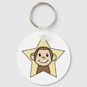 Chaveiro Macaco de desenho animado fofo com sorriso arregan