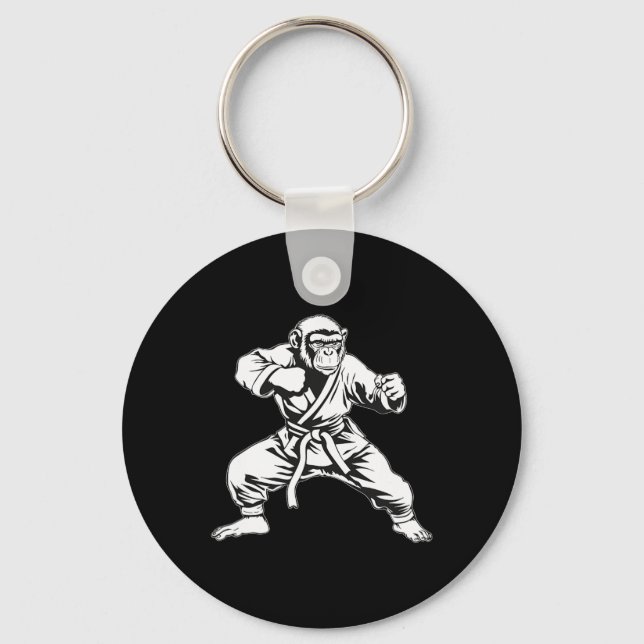 Chaveiro Macaco de Karatê Taekwondo Kickboxing Mma Judô Mac (Frente)