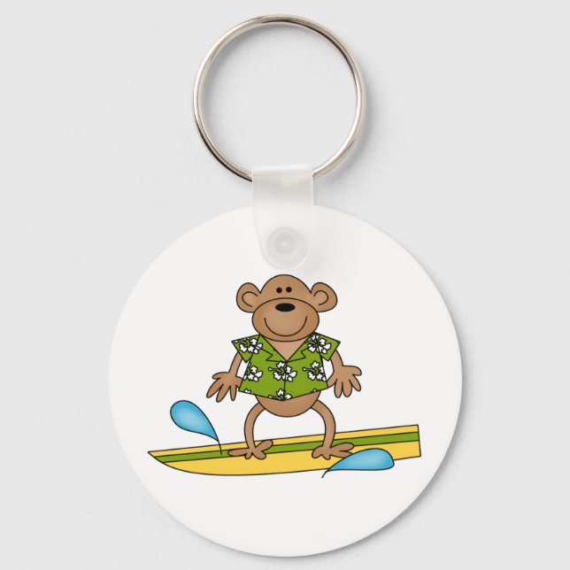 Chaveiro Macaco de Surfer de Verão (Frente)