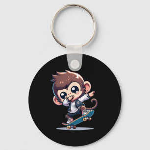 Chaveiro Macaco engraçado de skate
