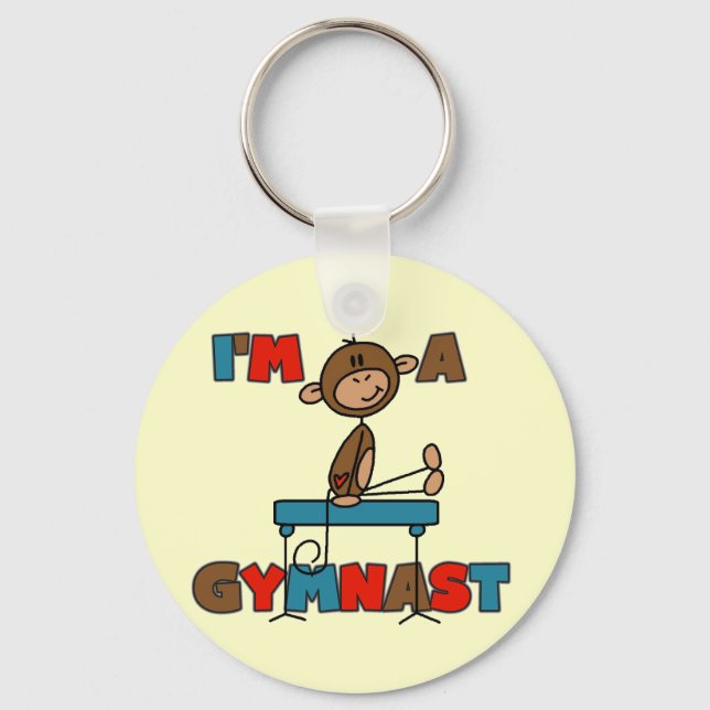 Chaveiro Macaco Eu sou um Ginasta Camisetas e Presentes (Frente)