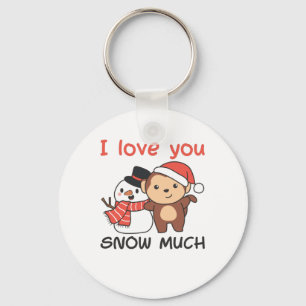 Chaveiro Macaco Eu Te Amo Neve Muito Snowman Pun
