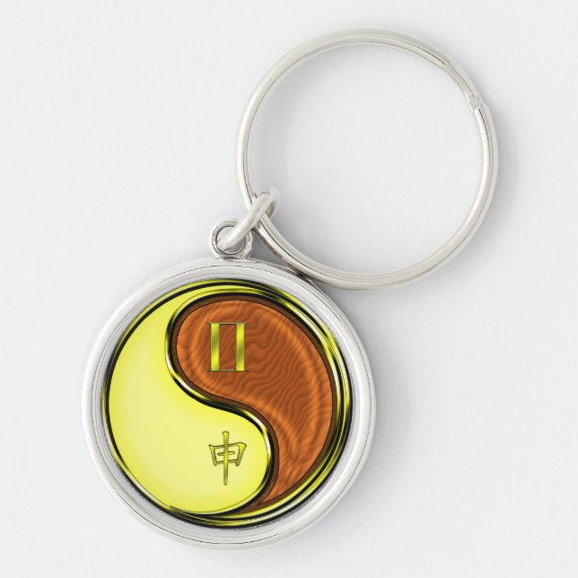 Chaveiro Macaco Gemini e Madeira (Frente)