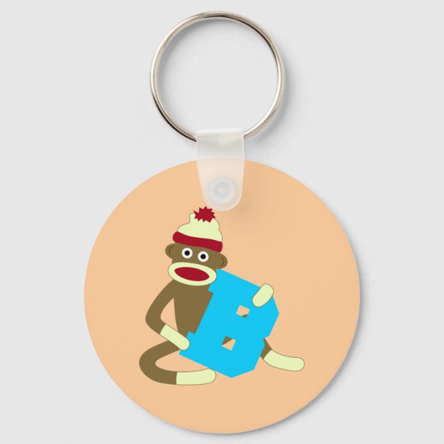 Chaveiro Macaco-macaco Monograma Boy B (Frente)