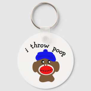 Chaveiro Macaco-meia "I THROW POOP"