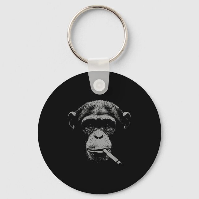 Chaveiro macaco meme fumando para homens mulheres macaco fu (Frente)