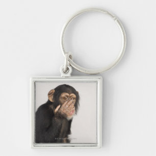 Chaveiro Macaco que fricciona sua cara