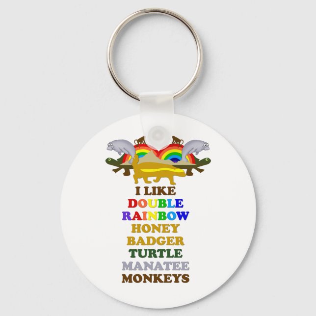 Chaveiro Macacos-manatim-de-tartaruga-de-bico-doce duplo (Frente)