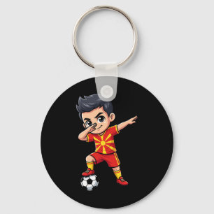 Chaveiro Macedônia Dab Kid Goal Cartoon Bandeira Macedônia 
