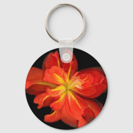 Chaveiro Macro de Begonia Laranja Vibrante
