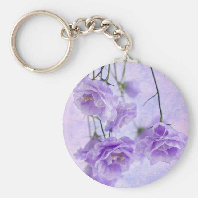 Chaveiro Macro Flores de Campanela Roxas (Frente)