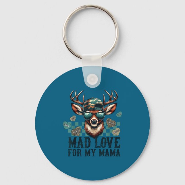 Chaveiro Mad Retro Love For My Mama Camo Deer Hunting Valen (Frente)