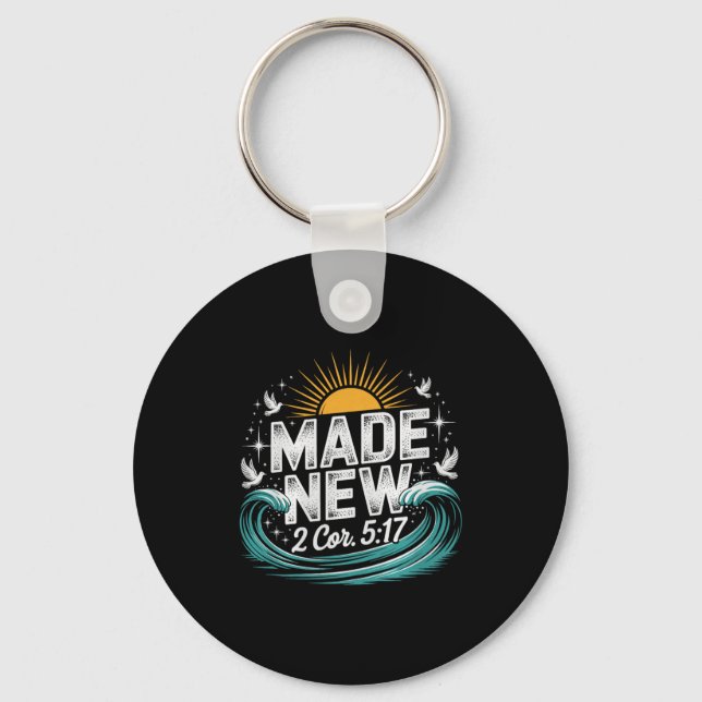 Chaveiro Made New Baptism Shirt Christian Shirts For Youth  (Frente)