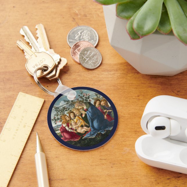Chaveiro Madonna Adorando a Criança com 5 Angels Botticelli (Mesa)