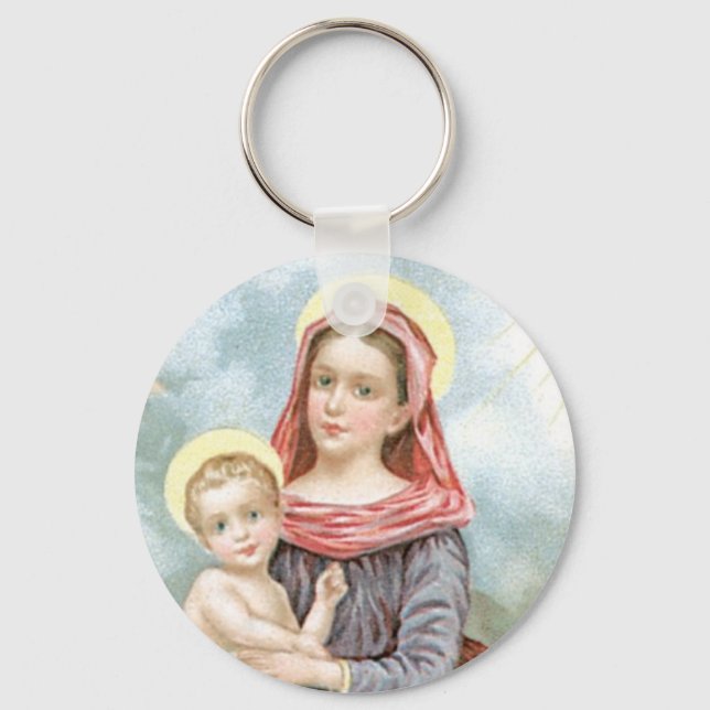 Chaveiro Madonna com a Criança Cristo (Frente)