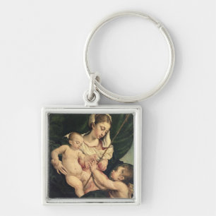 Chaveiro Madonna e criança com St John, c.1570 (óleo sobr