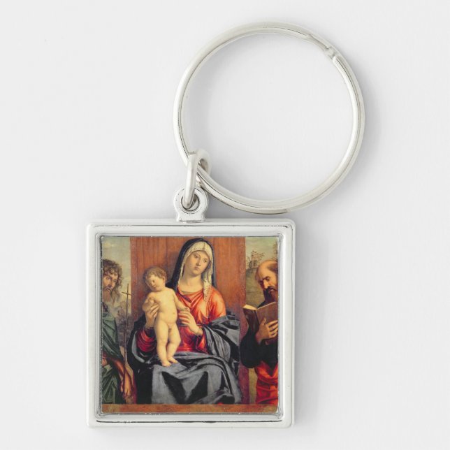 Chaveiro Madonna e criança com St John o baptista e rua (Frente)