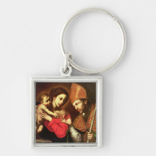 Chaveiro Madonna e criança com St. Zenobius
