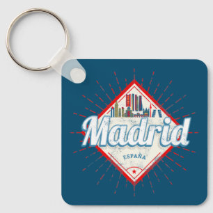 Chaveiro Madrid Espanha Capital Retro Skyline Vintage