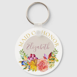 Chaveiro Madrinha de casamento com o nome Buquê Floral