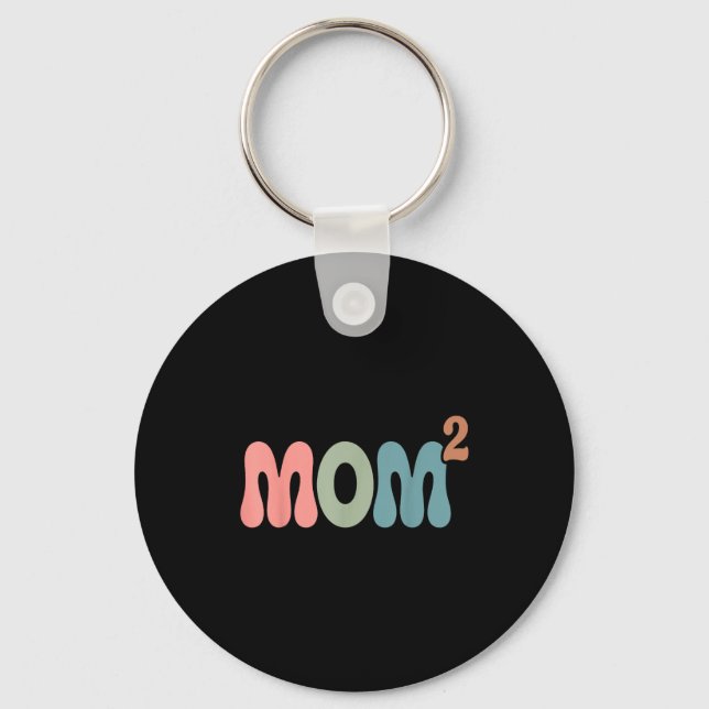 Chaveiro Mãe2 mãe ao quadrado mãe de dois gêmeos mamãe mães (Frente)