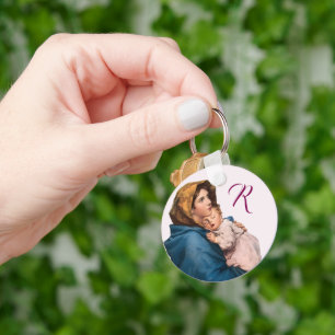 Chaveiro Mãe Abençoada Oração Personalizável com Monograma