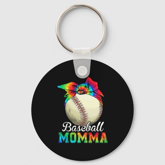 Chaveiro Mãe Art Baseball Momma Birthday (Frente)
