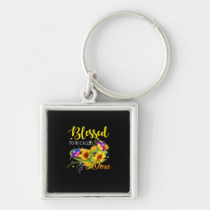 Chaveiro Mãe Arte Abençoada A Ser Chamada Oma Sunflower