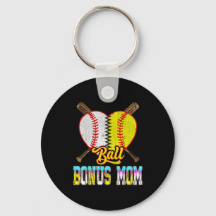 Chaveiro Mãe Bônus de Ambos Metade de Beisebol Softbol Sorv