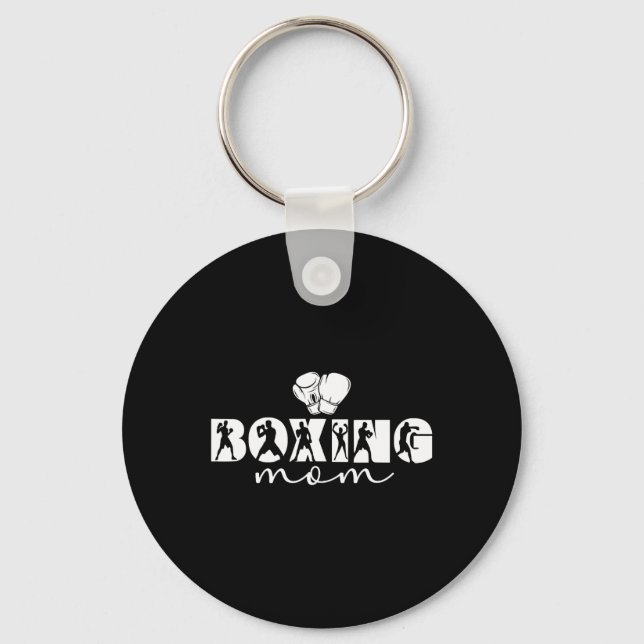 Chaveiro Mãe Boxeando Mãe Boxeadora Orgulhosa Mãe de Boxe  (Frente)