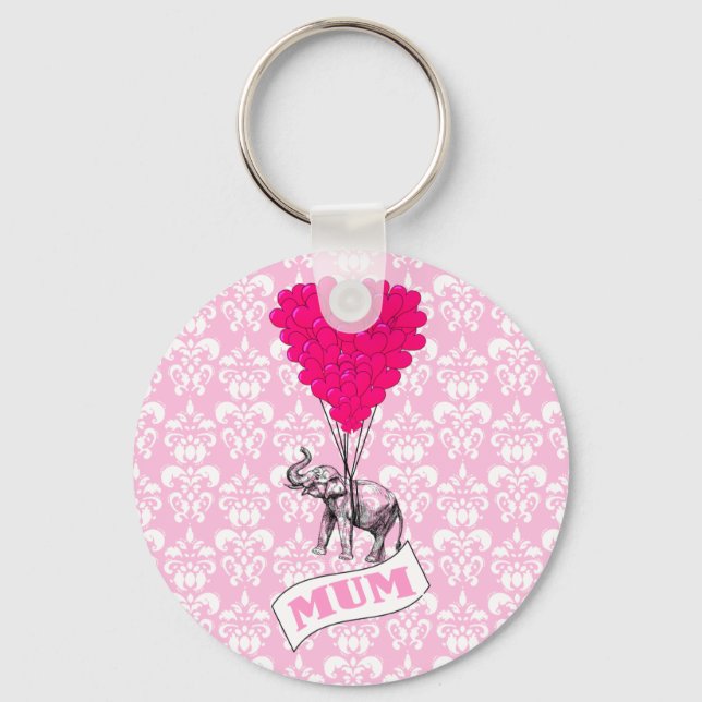 Chaveiro Mãe com elefante rosa (Frente)