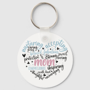 Chaveiro Mãe Coração Forte Carinho