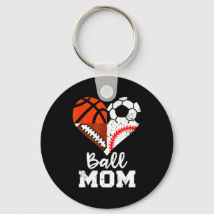 Chaveiro Mãe da Bola Coração Engraçado Futebol Basquete Bei