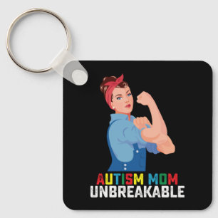 Chaveiro Mãe de Autista Inquebrantável Orgulhosa Família Au