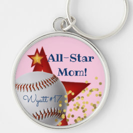 Chaveiro Mãe de basebol rosa-All-Star