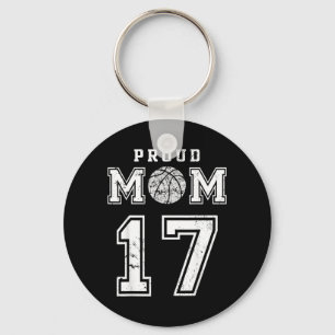 Chaveiro Mãe de Basquete Orgulhosa Personalizada Número 17