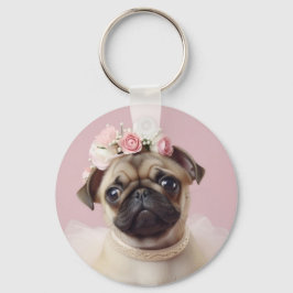 Chaveiro Mãe de Cachorro para a Vida Pug Foto Personalizada