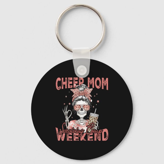 Chaveiro Mãe de Cheerleader Sobrevivendo ao Fim de Semana d (Frente)