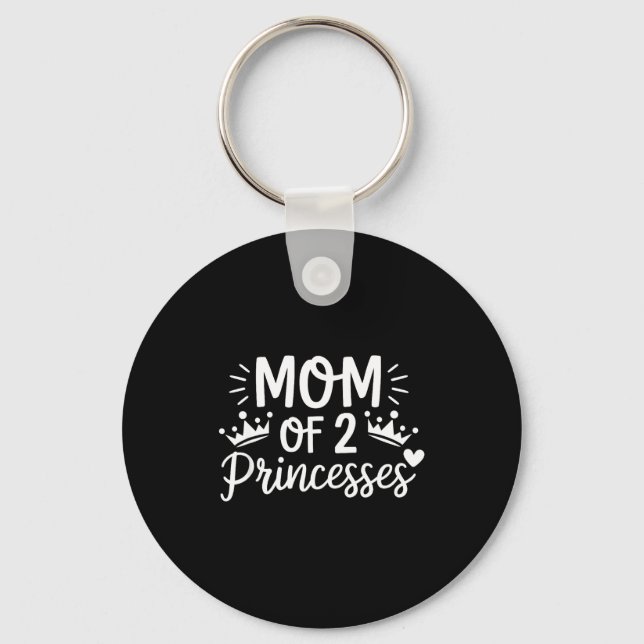 Chaveiro Mãe de duas princesas filhas gêmeas mamãe mães (Frente)