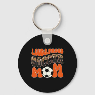 Chaveiro Mãe de Futebol Orgulhosa Barulhenta Time Laranja L