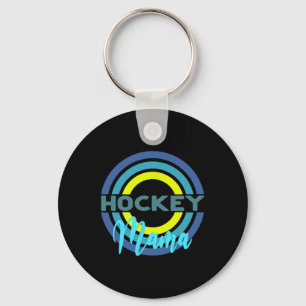 Chaveiro Mãe de Hockey Com Círculos Modernos de Hockey