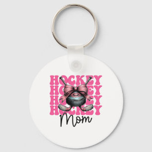 Chaveiro Mãe de Hockey Mãe de Hockey Dia das Mães Rosa Coqu