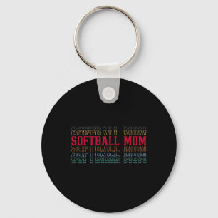 Chaveiro Mãe de Softball Engraçado Texto em Camadas Mother