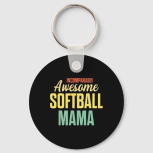 Chaveiro Mãe de Softbol Mãe Orgulhosa Jogadora de Equipe