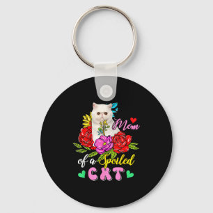 Chaveiro Mãe de um gato mimado lindo floral dia das mãesM